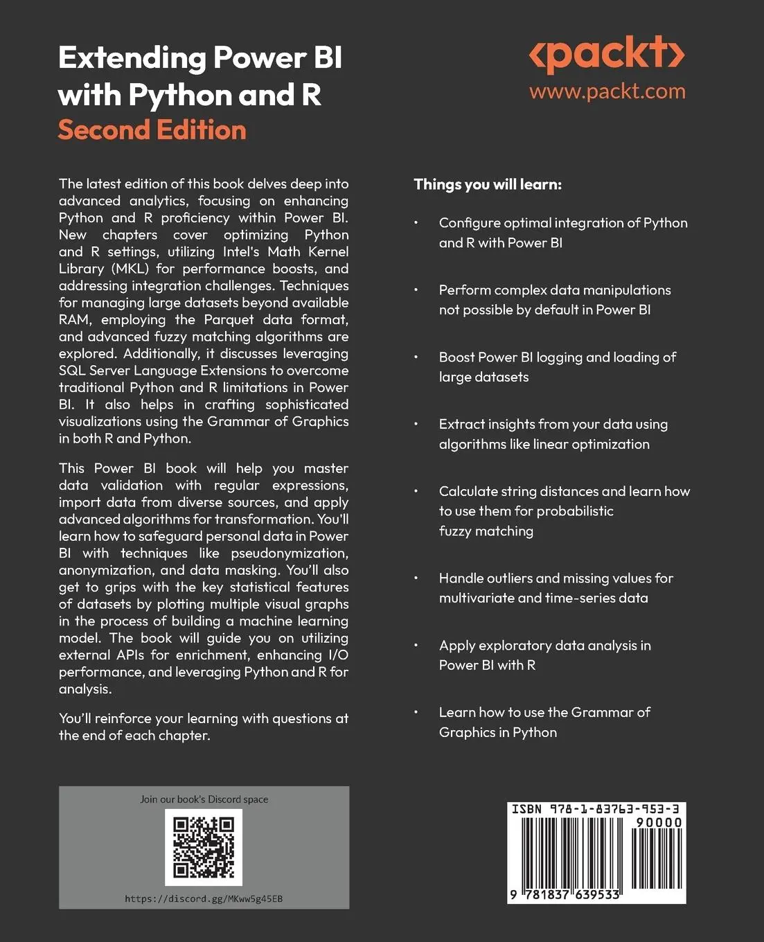 Rückseite: 9781837639533 | Extending Power BI with Python and R - Second Edition | Luca Zavarella