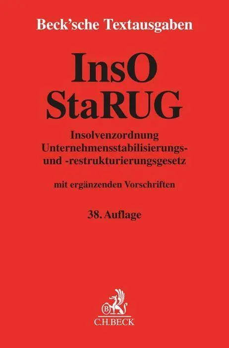Cover: 9783406789533 | Insolvenzordnung / Unternehmensstabilisierungs- und...