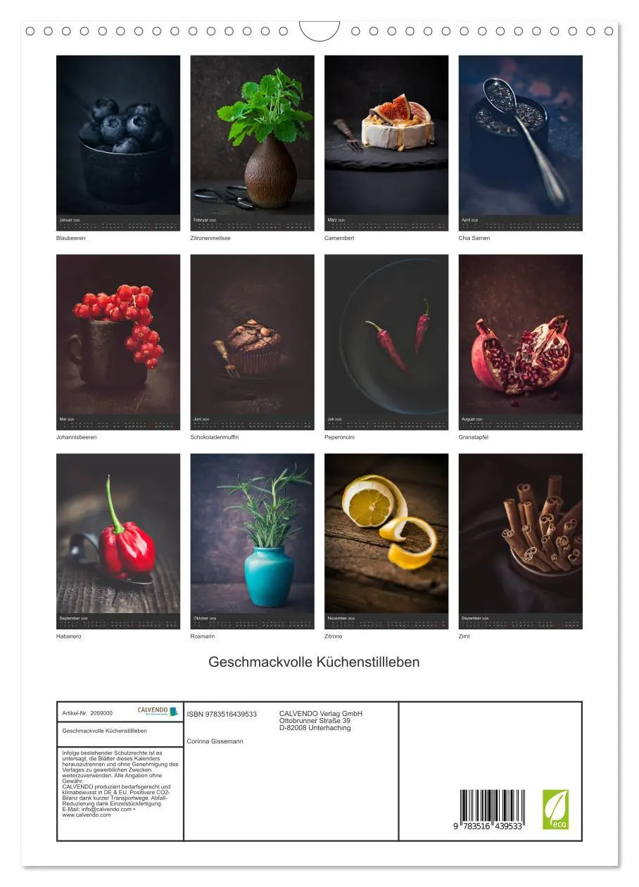 Bild: 9783516439533 | Geschmackvolle Küchenstillleben (Wandkalender 2026 DIN A3 hoch),...