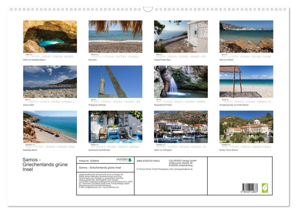 Bild: 9783516119633 | Samos - Griechenlands grüne Insel (Wandkalender 2026 DIN A2 quer),...