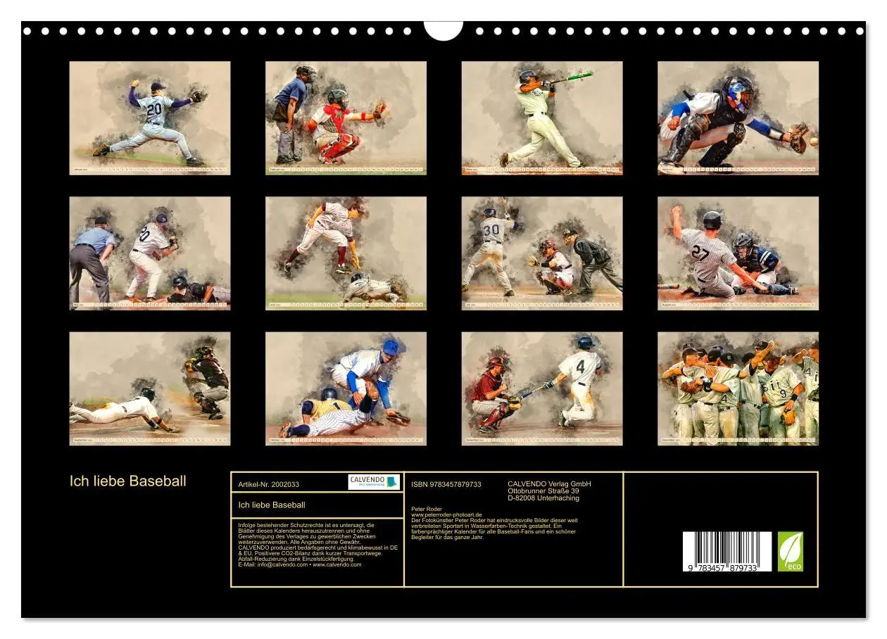 Bild: 9783457879733 | Ich liebe Baseball (Wandkalender 2026 DIN A3 quer), CALVENDO...