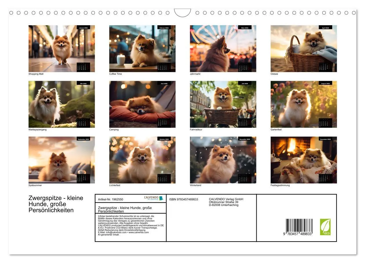 Bild: 9783457489833 | Zwergspitze - kleine Hunde, große Persönlichkeiten (Wandkalender...