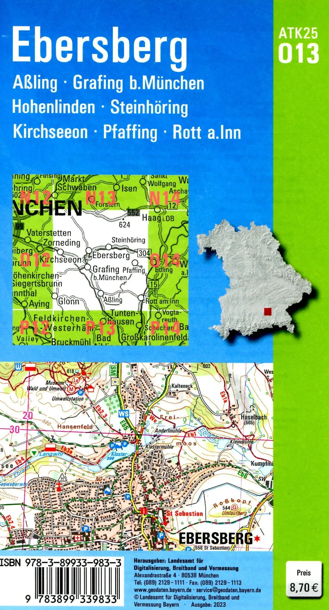 Bild: 9783899339833 | ATK25-O13 Ebersberg (Amtliche Topographische Karte 1:25000) | Deutsch