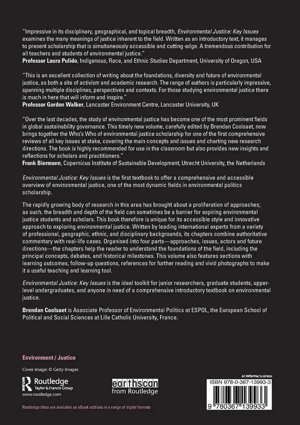Rückseite: 9780367139933 | Environmental Justice | Key Issues | Brendan Coolsaet | Taschenbuch