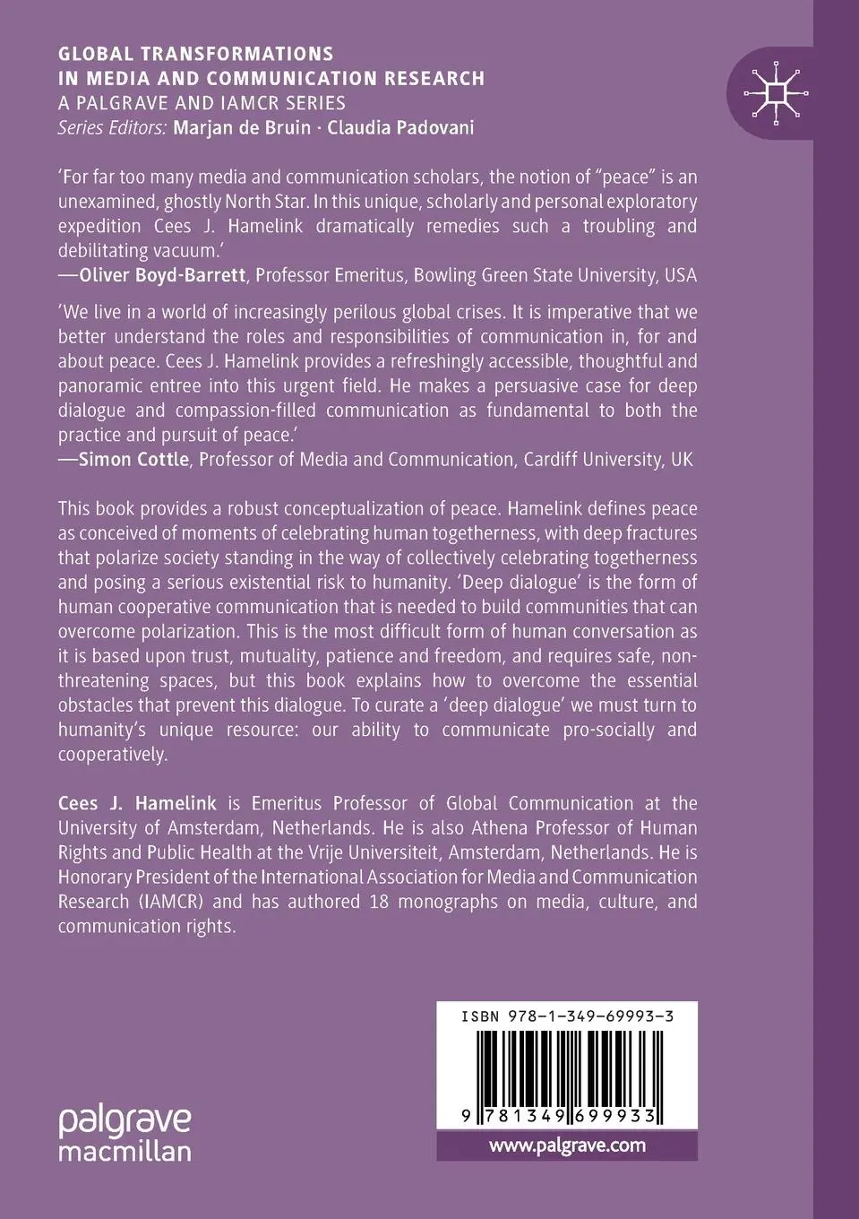 Rückseite: 9781349699933 | Communication and Peace | Cees J. Hamelink | Taschenbuch | xvii | 2020