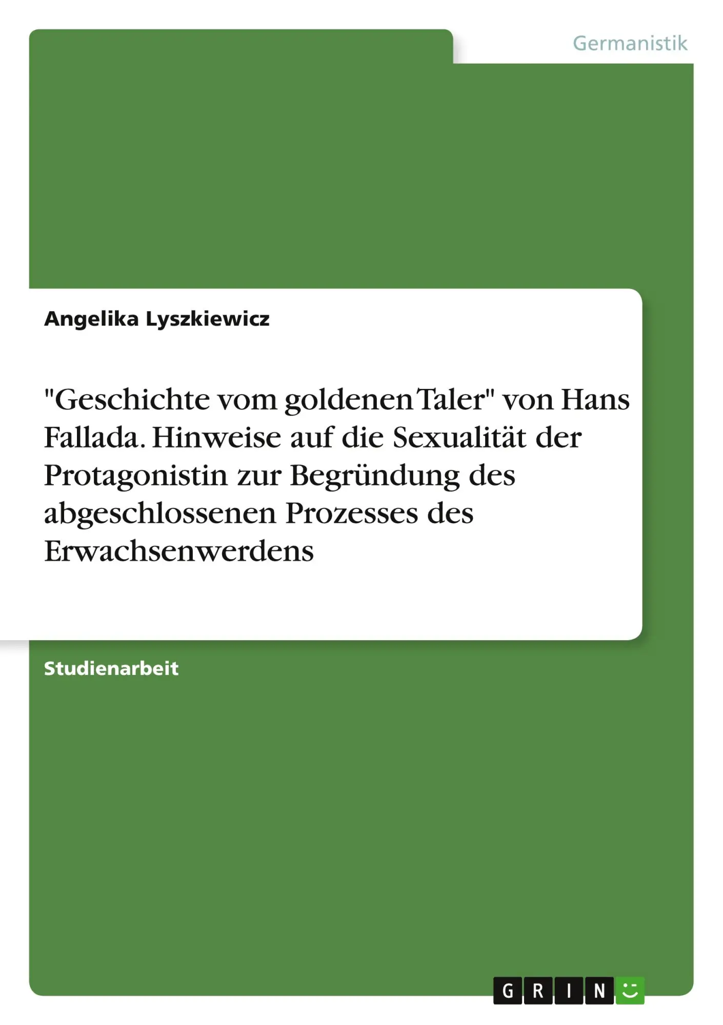 Cover: 9783346809933 | "Geschichte vom goldenen Taler" von Hans Fallada. Hinweise auf die...