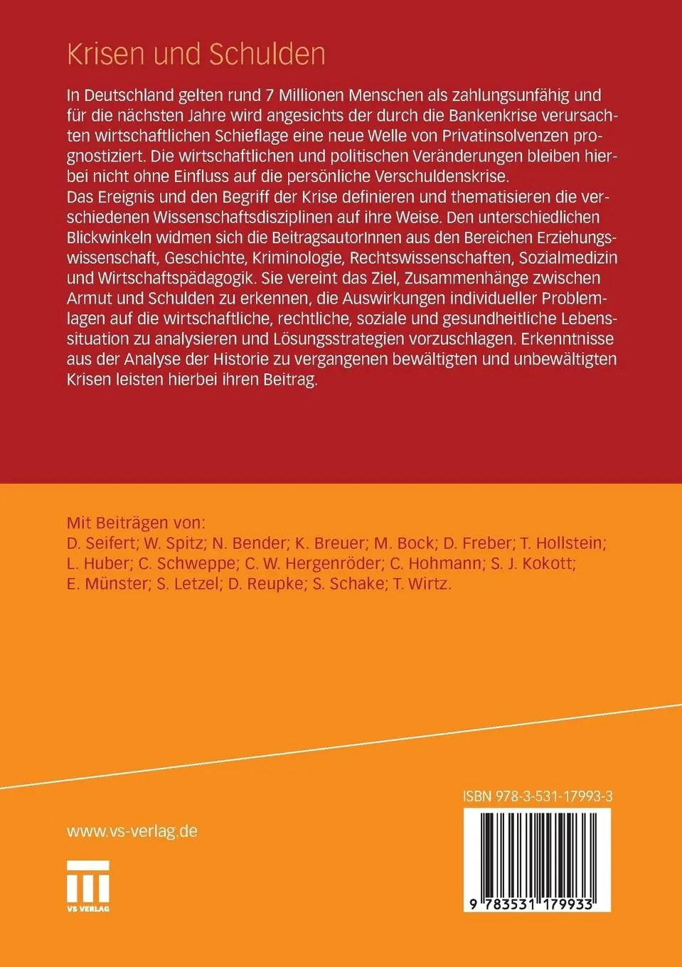 Rückseite: 9783531179933 | Krisen und Schulden | Curt Wolfgang Hergenröder | Taschenbuch | 222 S.