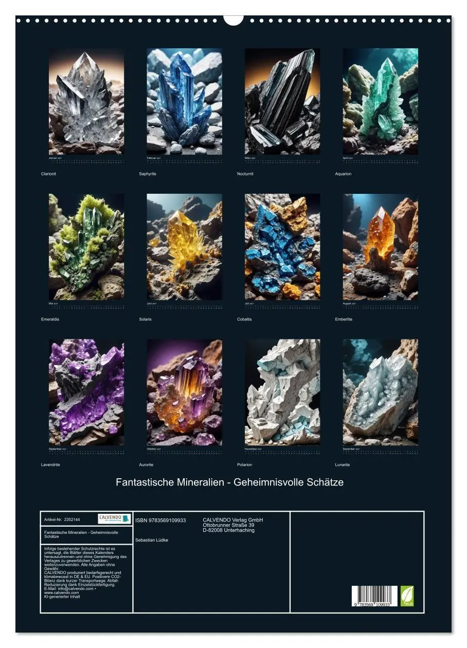 Bild: 9783569109933 | Fantastische Mineralien - Geheimnisvolle Schätze (Wandkalender 2027...