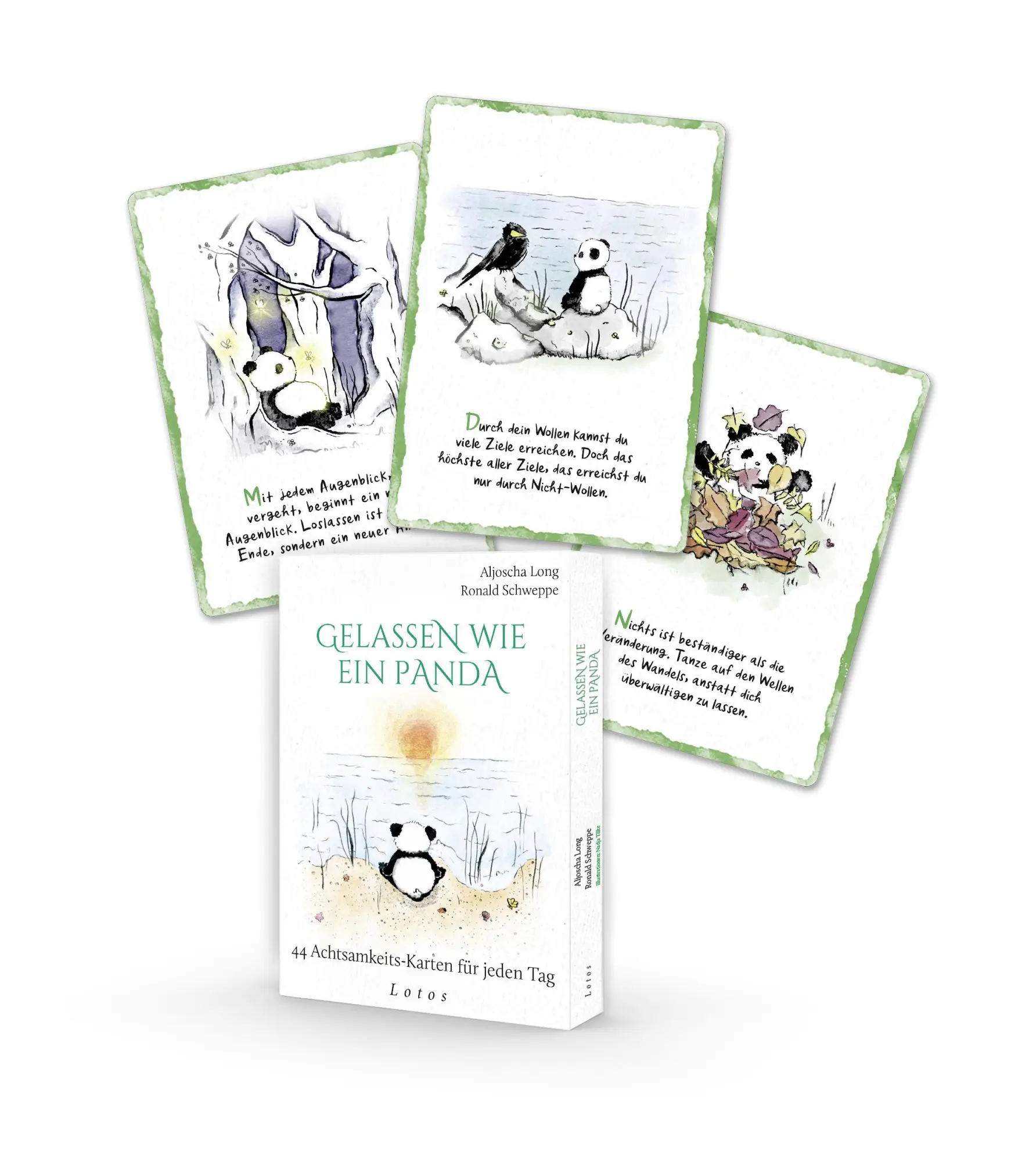 Cover: 4250939500034 | Gelassen wie ein Panda. 44 Achtsamkeits-Karten für jeden Tag | Box