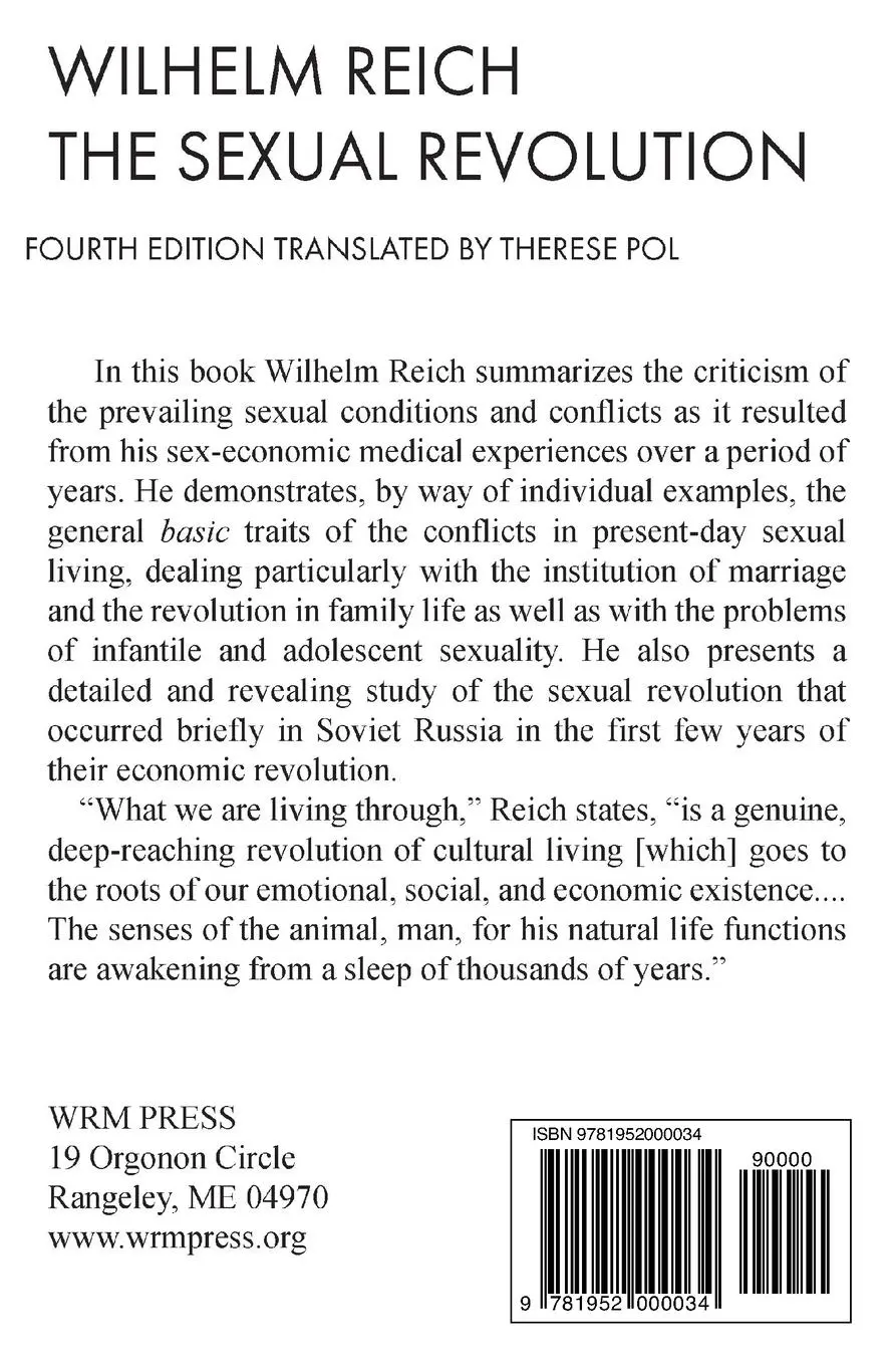 Rückseite: 9781952000034 | The Sexual Revolution | Toward a Self-Regulating Character Structure