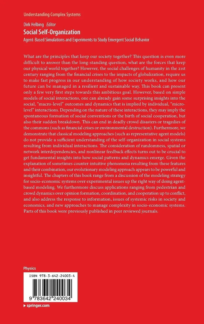 Rückseite: 9783642240034 | Social Self-Organization | Dirk Helbing | Buch | xi | Englisch | 2012