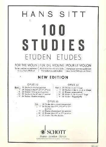 Cover: 9790200200034 | 100 Studies op.32 vol.1 - 20 studies for the violin (1st. position)