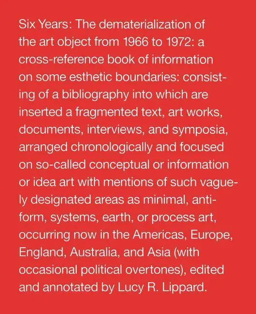 Cover: 9780520210134 | Six Years | The Dematerialization of the Art Object from 1966 to 1972