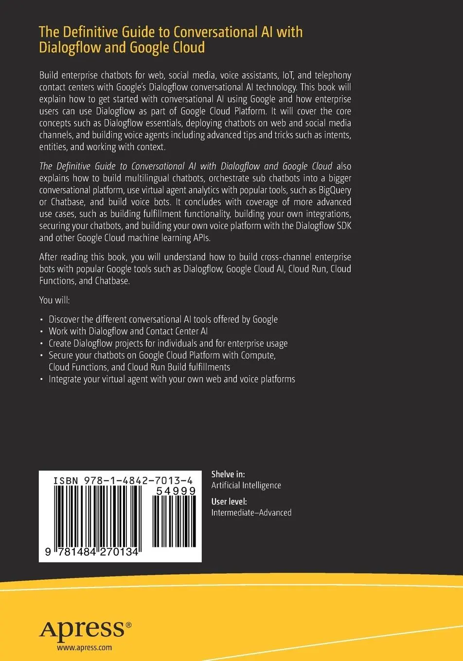 Rückseite: 9781484270134 | The Definitive Guide to Conversational AI with Dialogflow and...