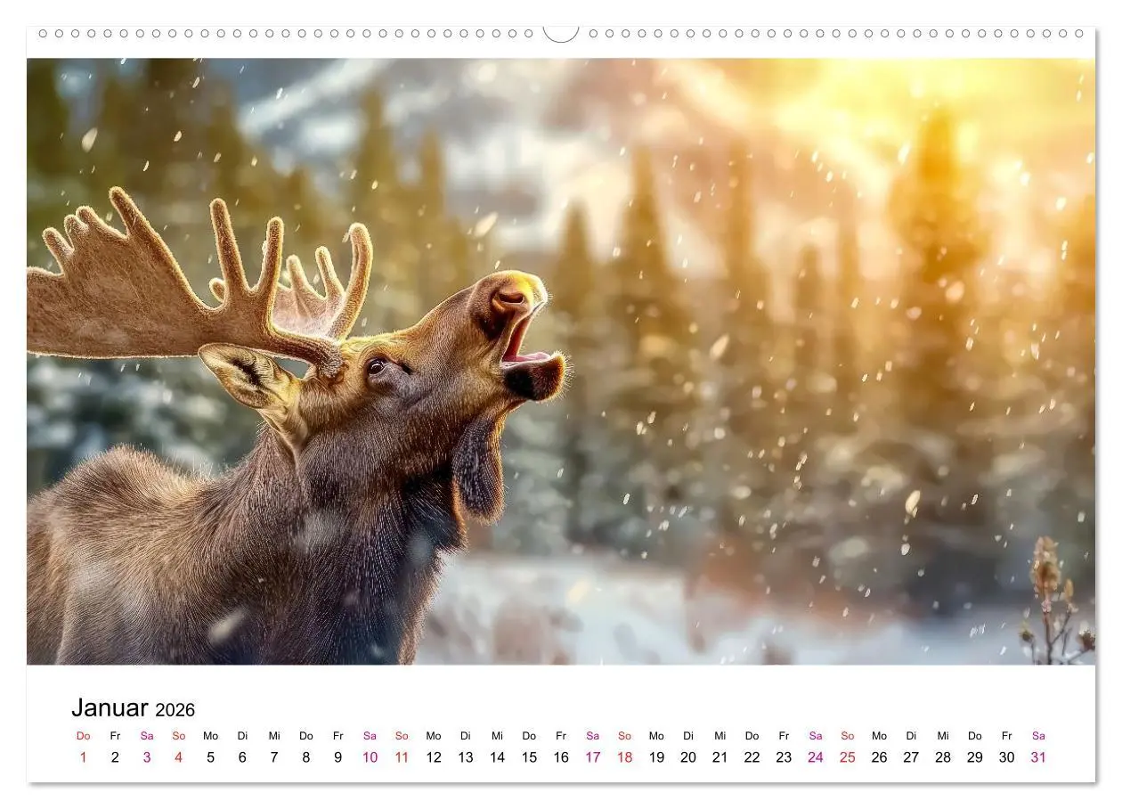 Bild: 9783457340134 | Elche - die Stimme der Wildnis (hochwertiger Premium Wandkalender...