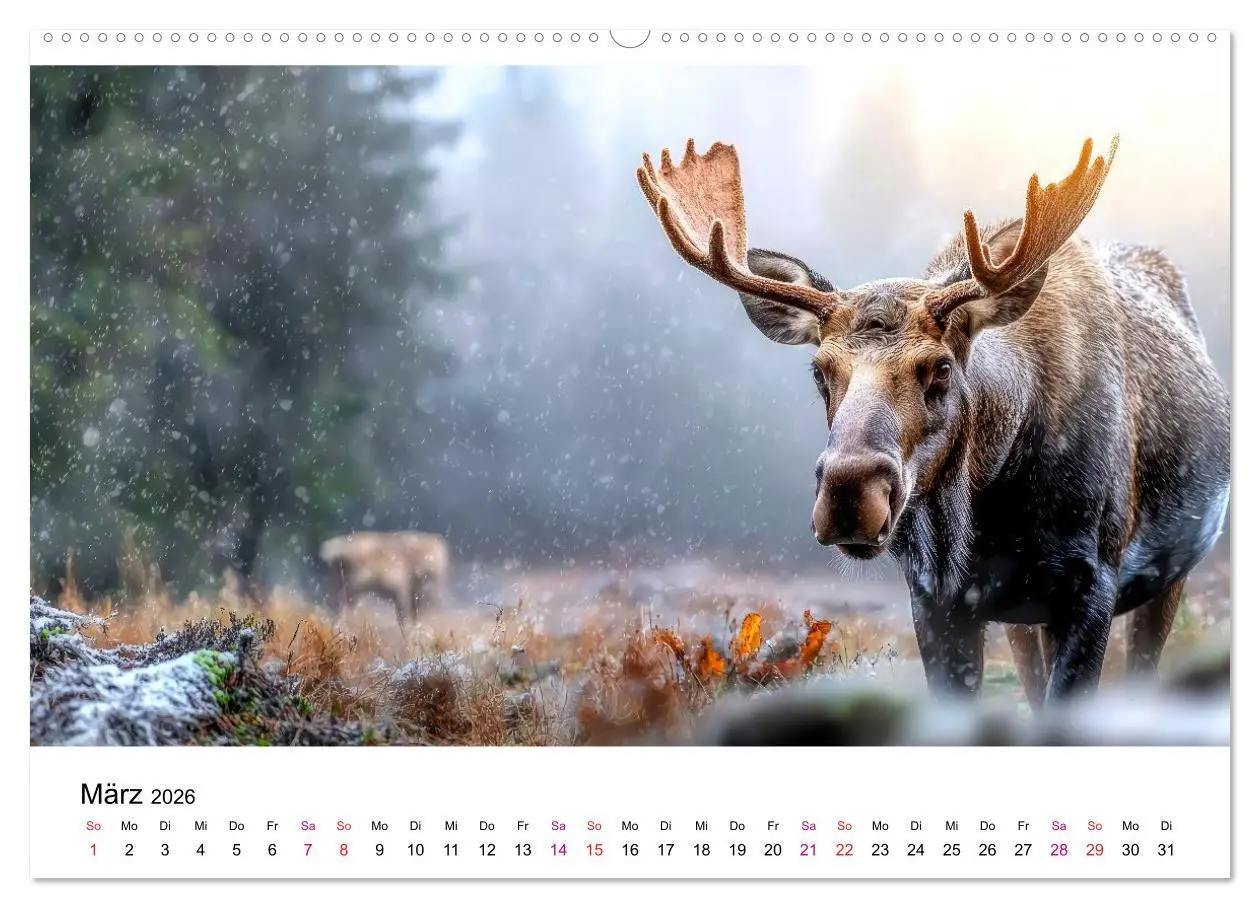 Bild: 9783457340134 | Elche - die Stimme der Wildnis (hochwertiger Premium Wandkalender...