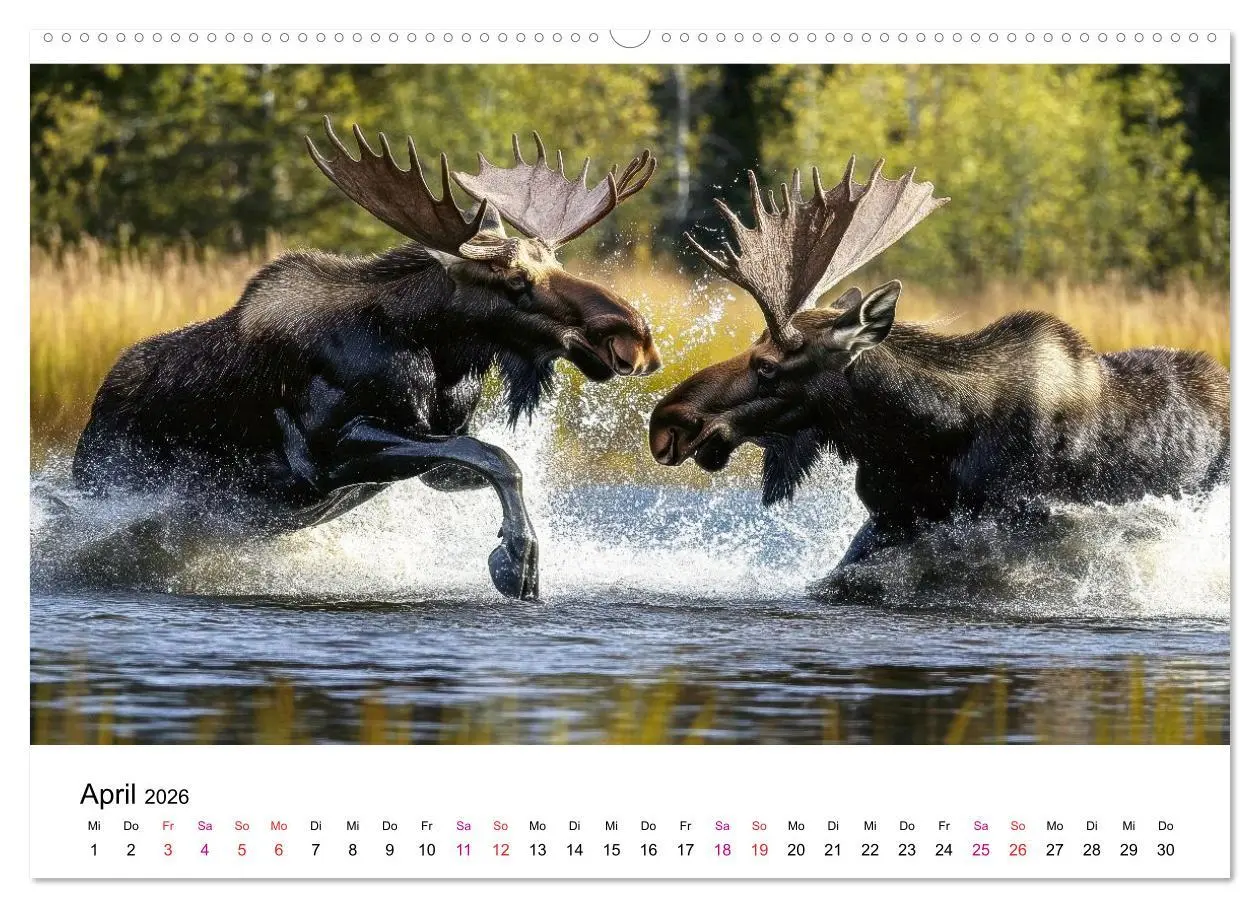Bild: 9783457340134 | Elche - die Stimme der Wildnis (hochwertiger Premium Wandkalender...