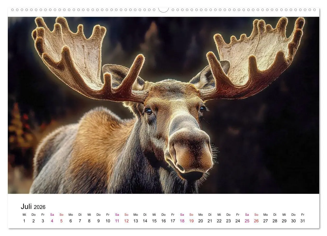 Bild: 9783457340134 | Elche - die Stimme der Wildnis (hochwertiger Premium Wandkalender...