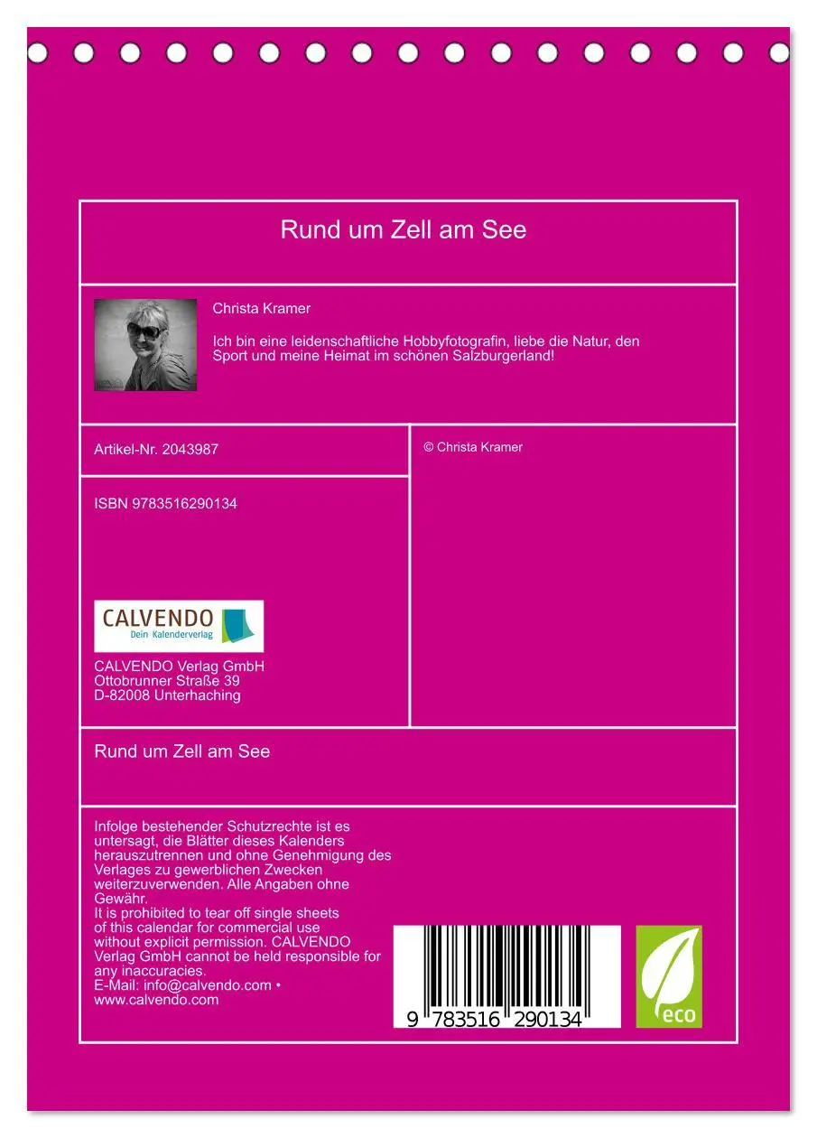 Bild: 9783516290134 | Rund um Zell am See (Tischkalender 2026 DIN A5 hoch), CALVENDO...