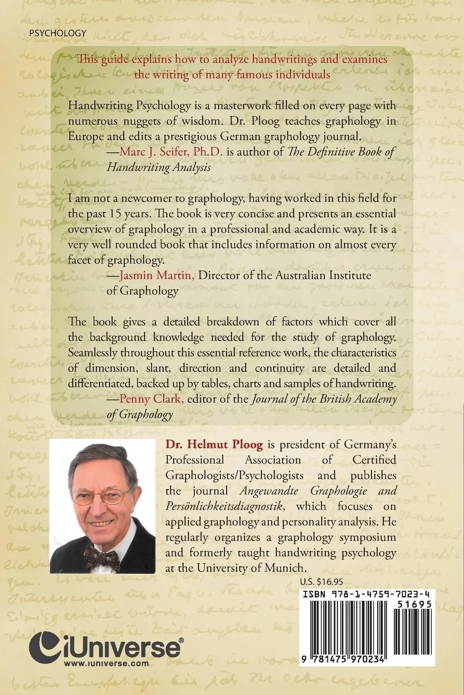 Rückseite: 9781475970234 | Handwriting Psychology | Personality Reflected in Handwriting | Ploog