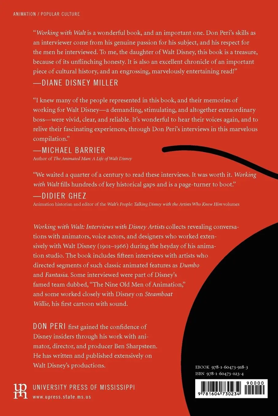 Rückseite: 9781604730234 | Working with Walt | Interviews with Disney Artists | Don Peri | Buch