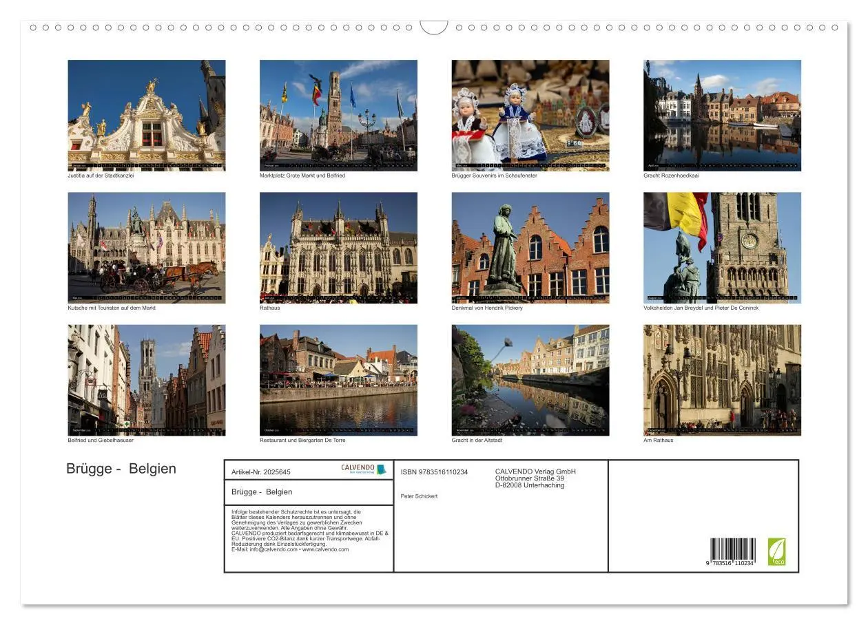 Bild: 9783516110234 | Brügge - Belgien (Wandkalender 2026 DIN A2 quer), CALVENDO...