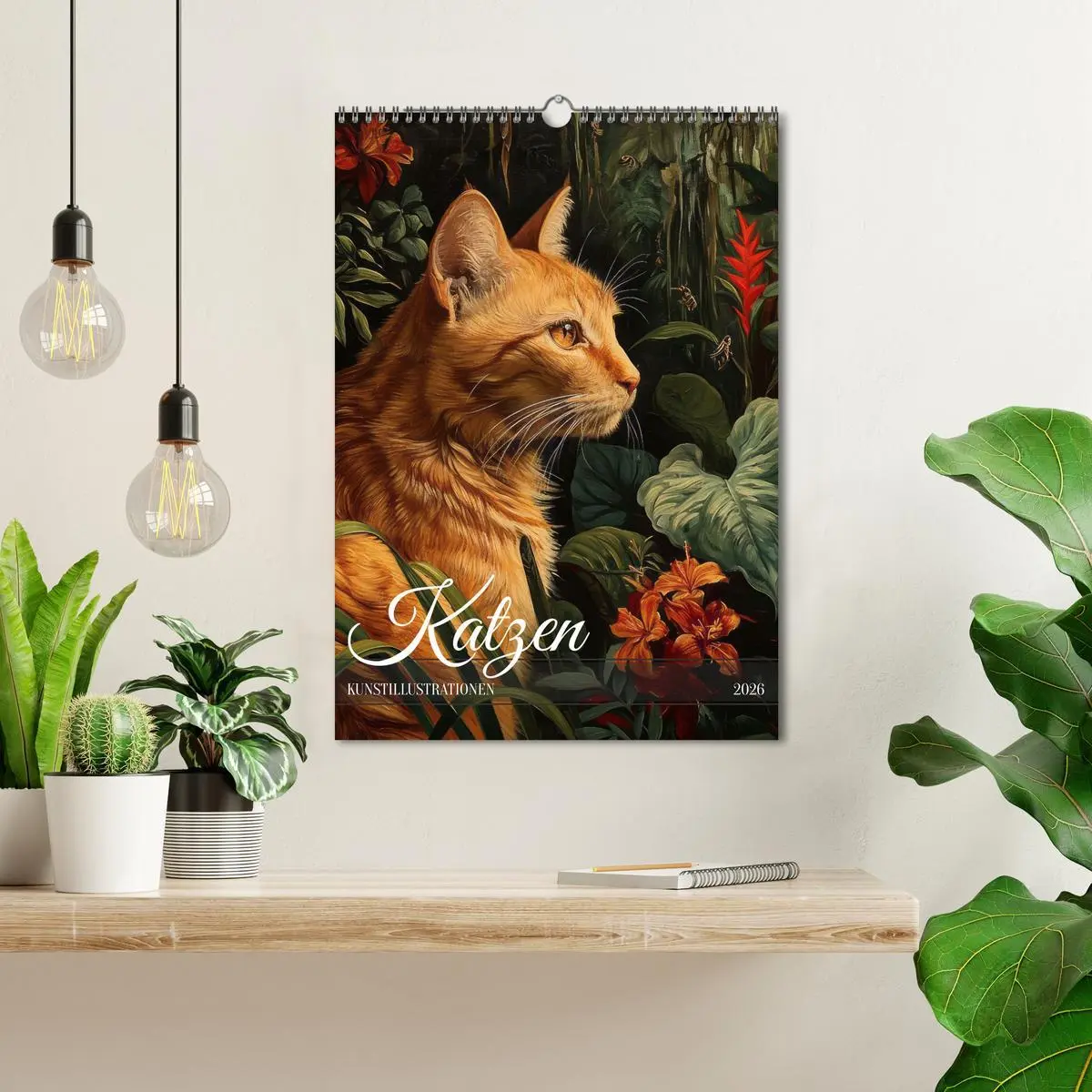 Bild: 9783516280234 | Katzen Kunstillustrationen (Wandkalender 2026 DIN A3 hoch),...