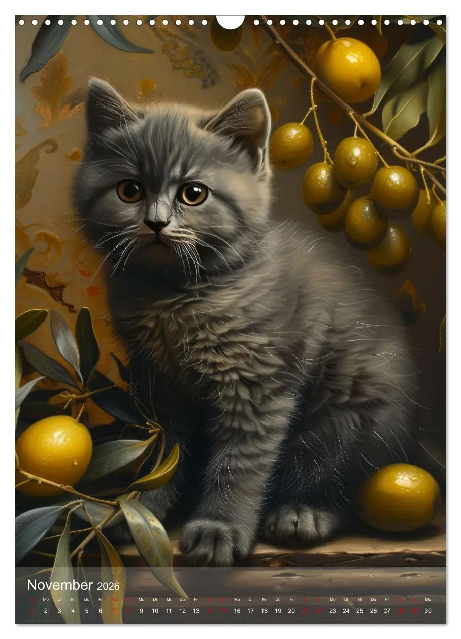 Bild: 9783516280234 | Katzen Kunstillustrationen (Wandkalender 2026 DIN A3 hoch),...
