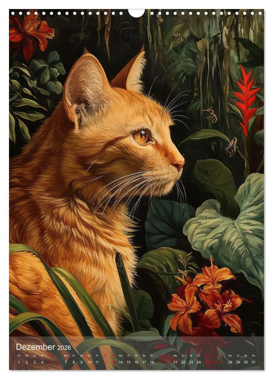 Bild: 9783516280234 | Katzen Kunstillustrationen (Wandkalender 2026 DIN A3 hoch),...
