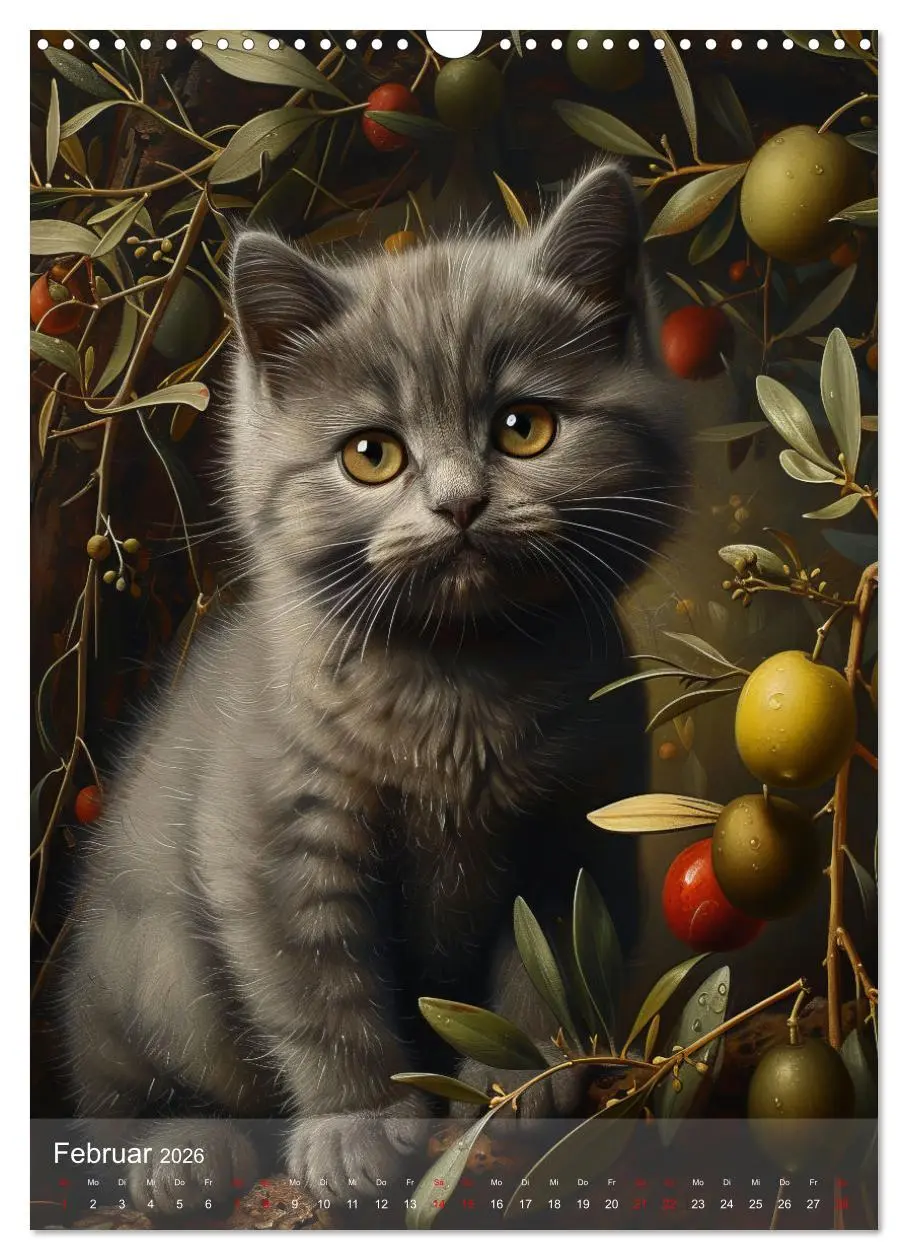 Bild: 9783516280234 | Katzen Kunstillustrationen (Wandkalender 2026 DIN A3 hoch),...