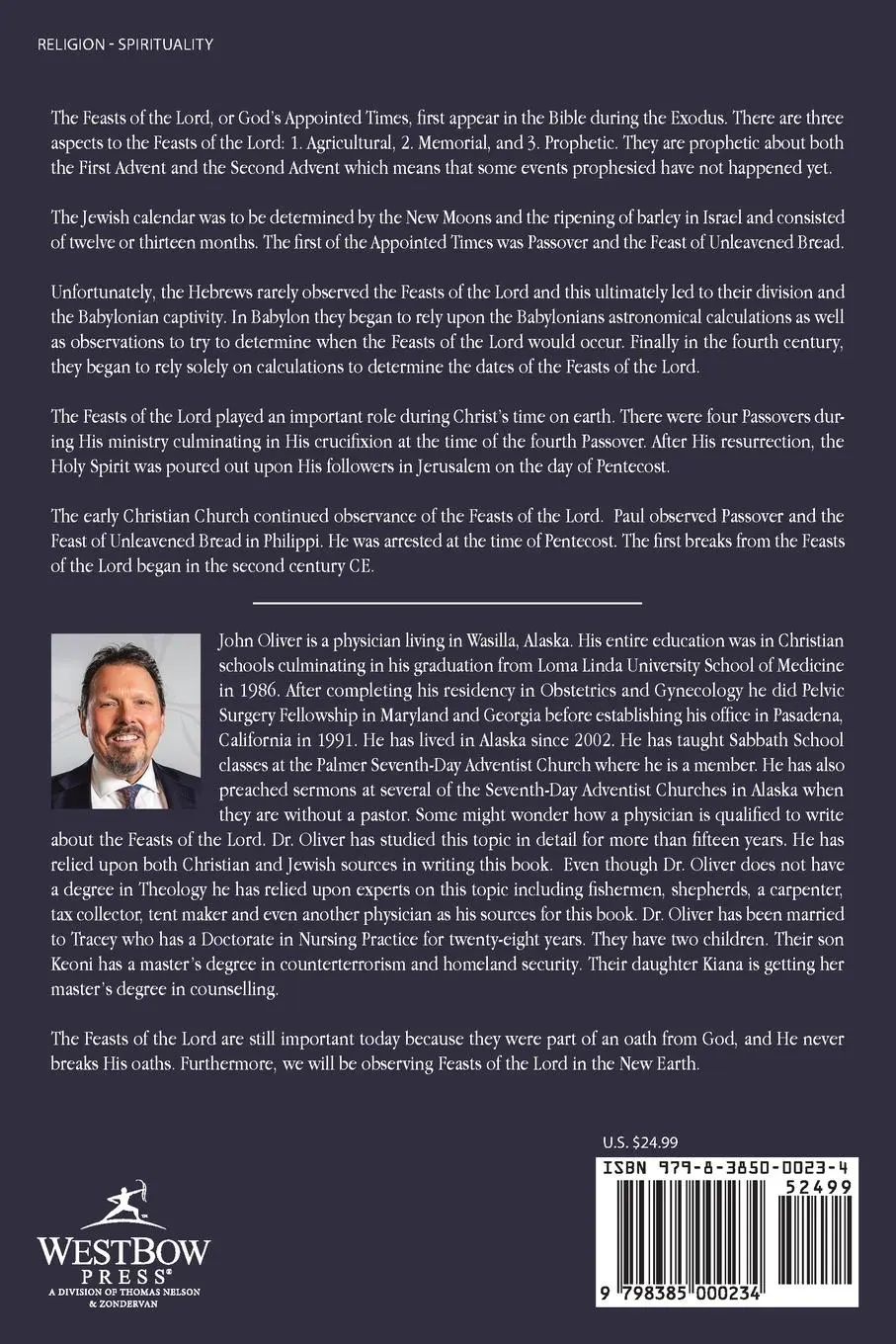 Rückseite: 9798385000234 | God's Sacred Occasions | John R. Oliver MD | Taschenbuch | Englisch