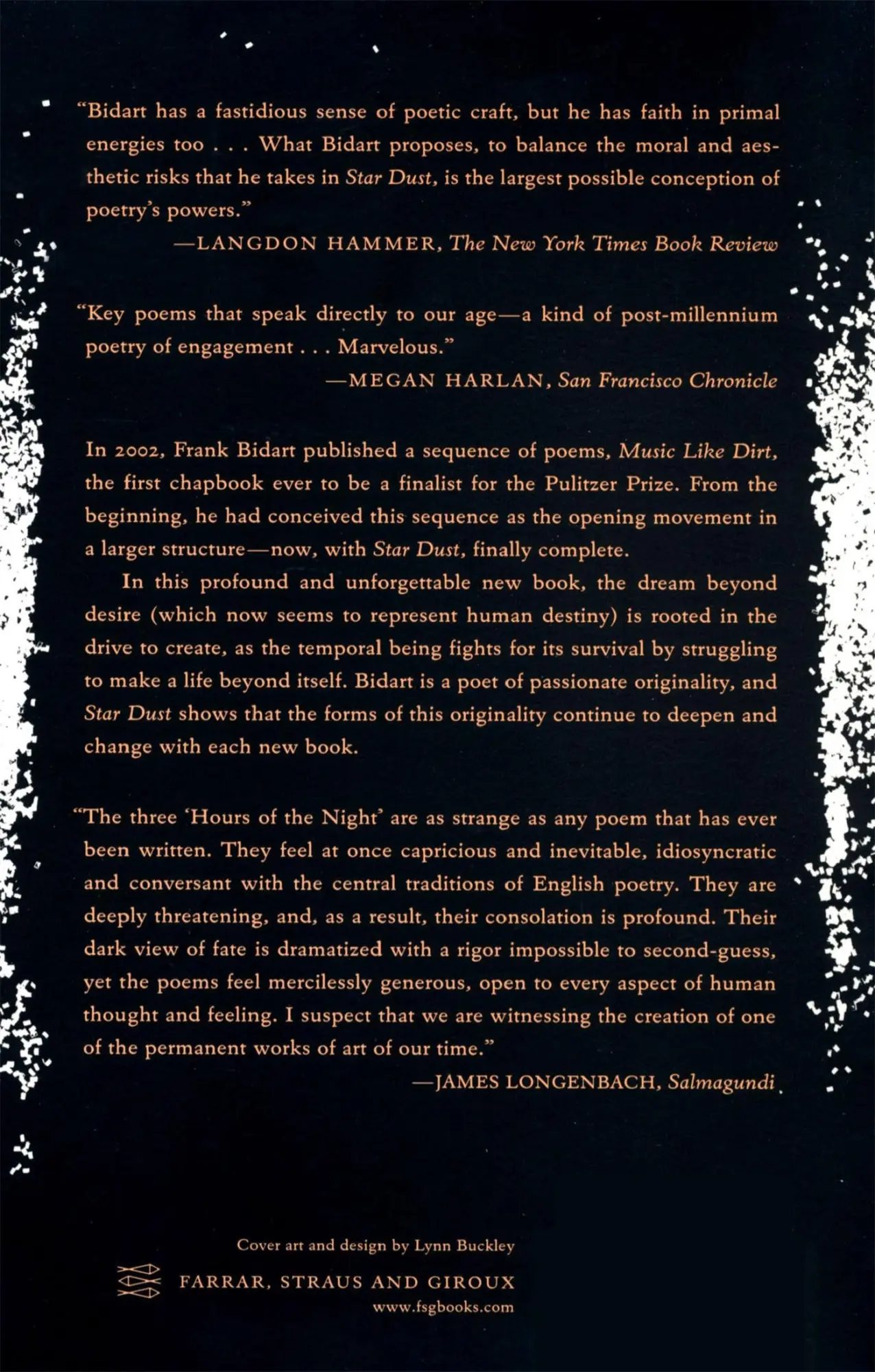 Rückseite: 9780374530334 | Star Dust | Poems | Frank Bidart | Taschenbuch | Englisch | 2006
