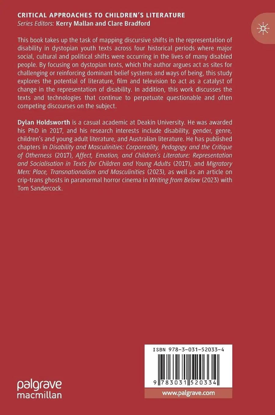 Rückseite: 9783031520334 | The Government of Disability in Dystopian Children's Texts | Buch