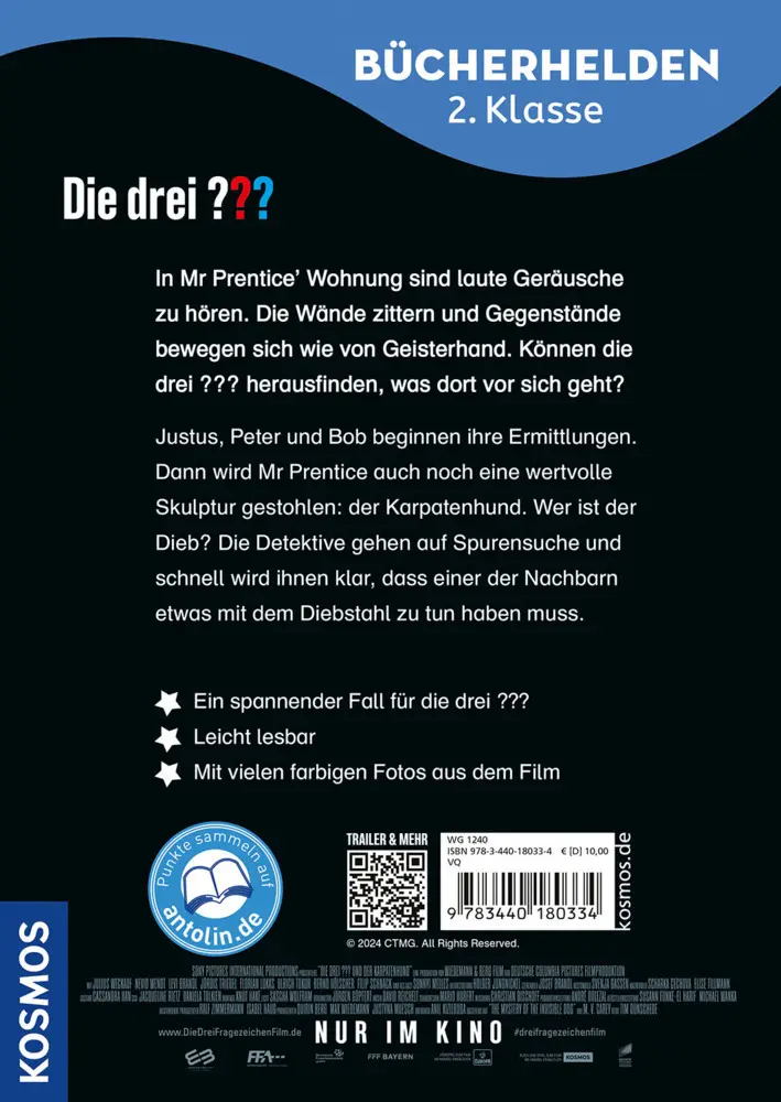 Rückseite: 9783440180334 | Die drei ??? Erstlese-Buch zum Film, 2. Klasse, und der Karpatenhund