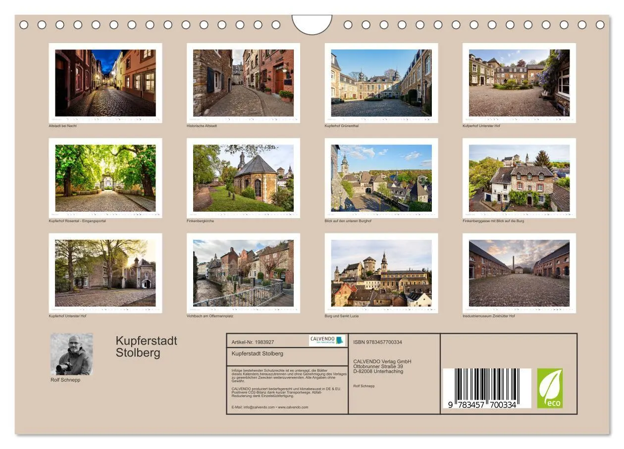 Bild: 9783457700334 | Kupferstadt Stolberg (Wandkalender 2026 DIN A4 quer), CALVENDO...