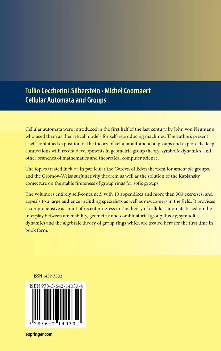 Rückseite: 9783642140334 | Cellular Automata and Groups | Michel Coornaert (u. a.) | Buch | xx