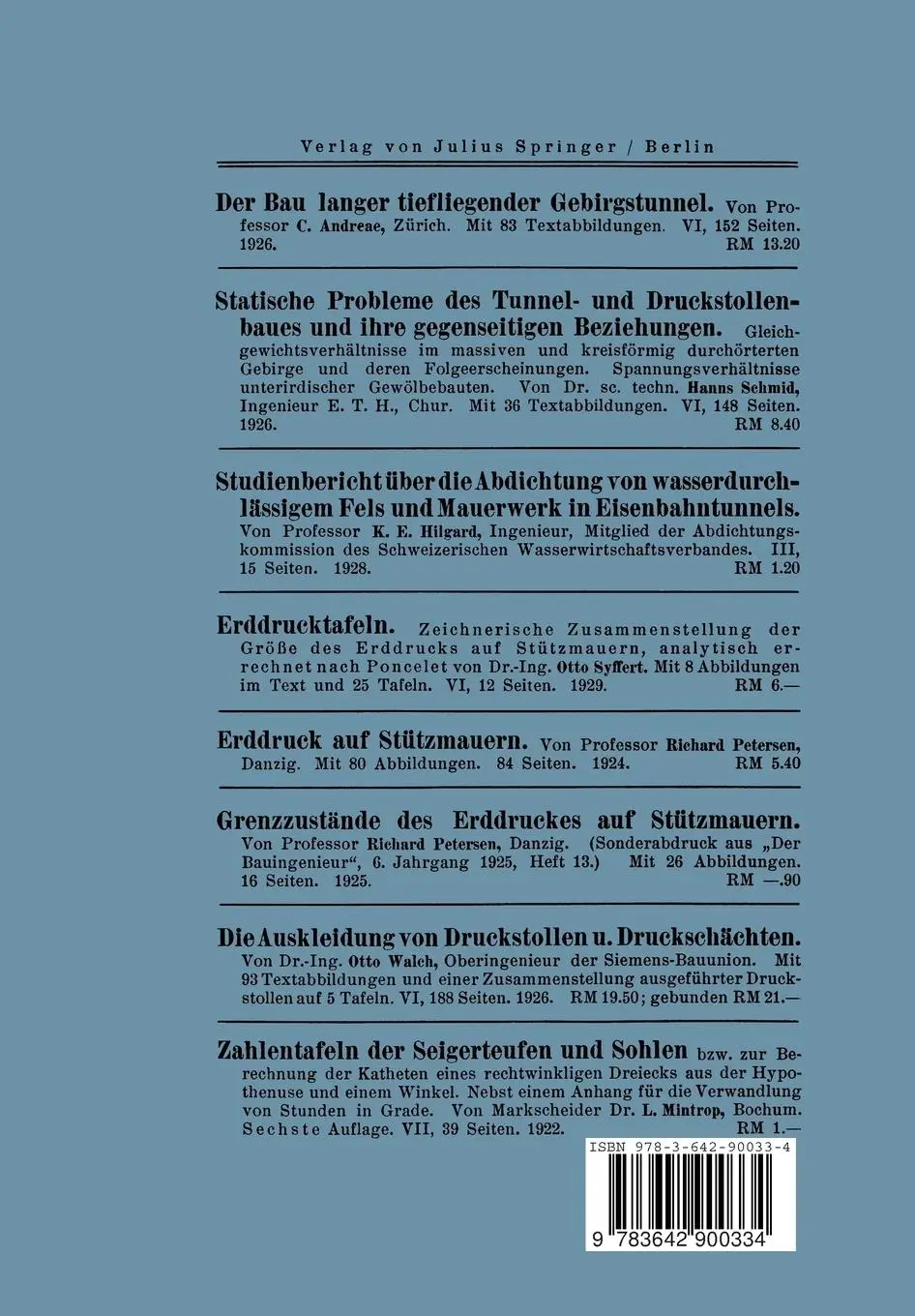 Rückseite: 9783642900334 | Der Ausgleich des Gebirgsdruckes in großen Teufen beim Berg- und...
