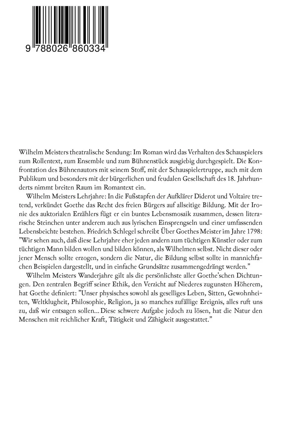 Rückseite: 9788026860334 | Wilhelm Meisters theatralische Sendung, Lehrjahre &amp; Wanderjahre | Buch