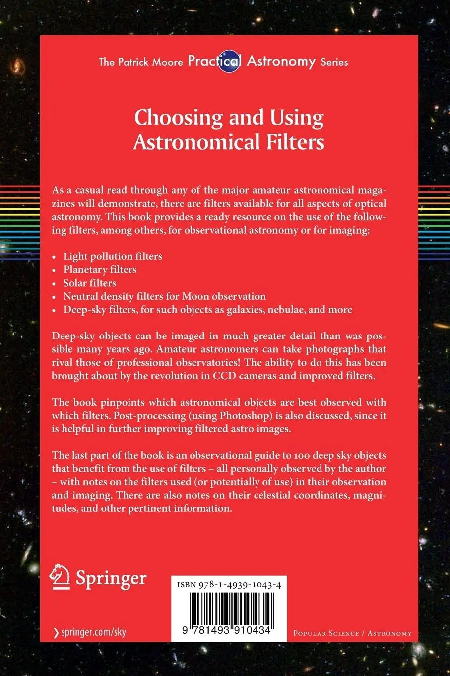 Rückseite: 9781493910434 | Choosing and Using Astronomical Filters | Martin Griffiths | Buch