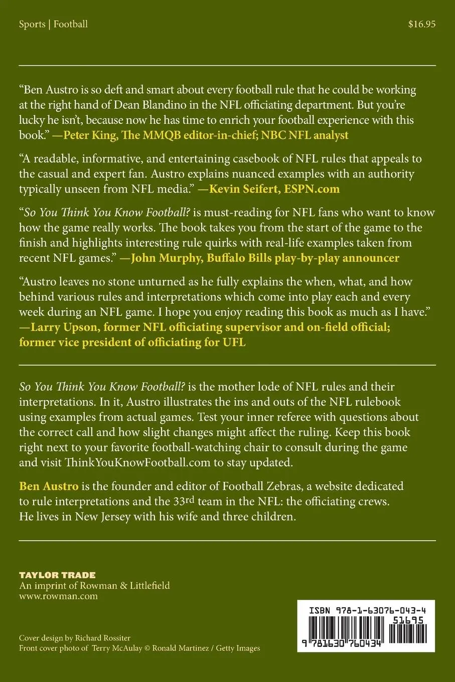 Rückseite: 9781630760434 | So You Think You Know Football? | Ben Austro | Taschenbuch | Englisch