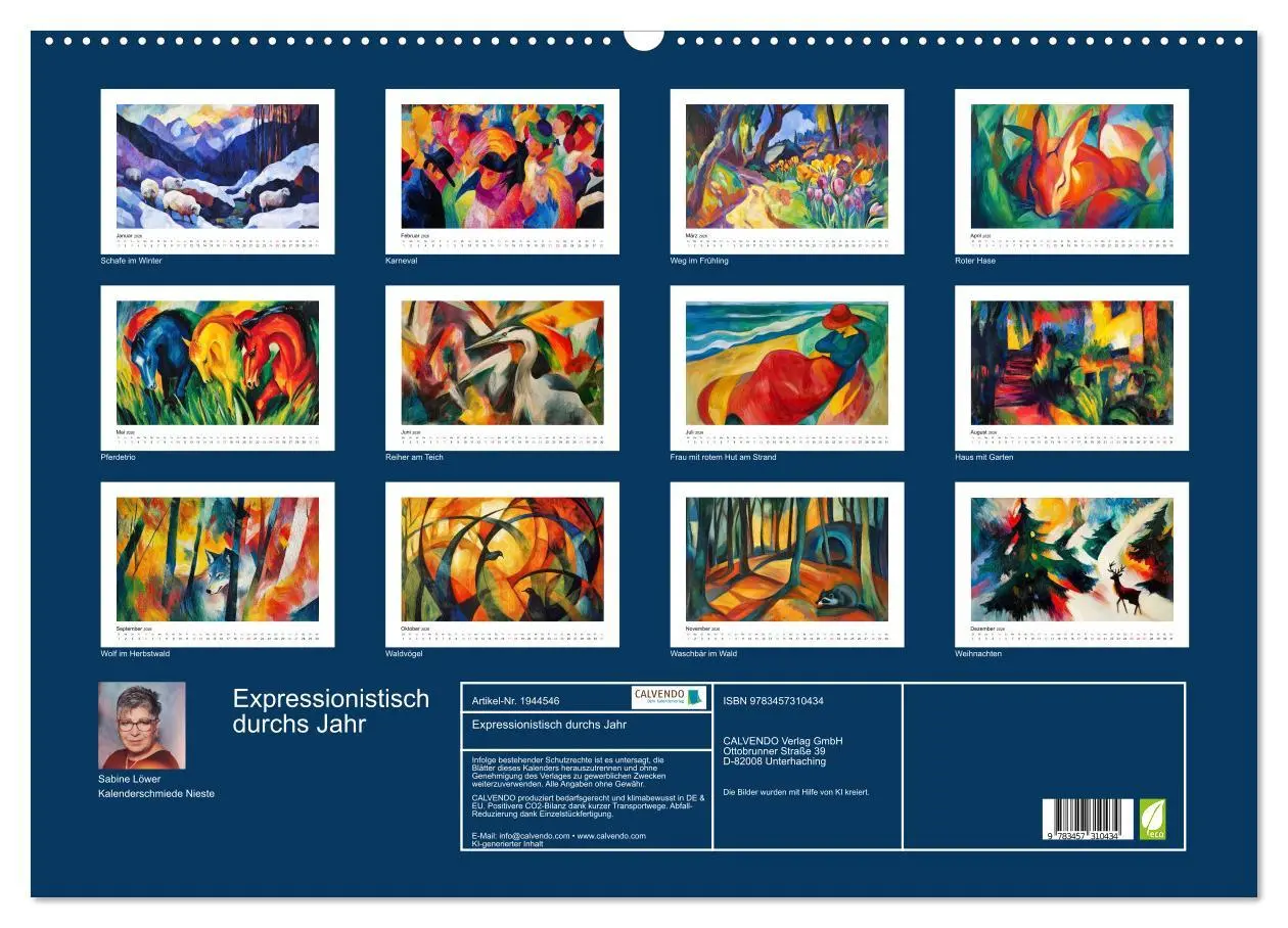 Bild: 9783457310434 | Expressionistisch durchs Jahr (Wandkalender 2026 DIN A2 quer),...
