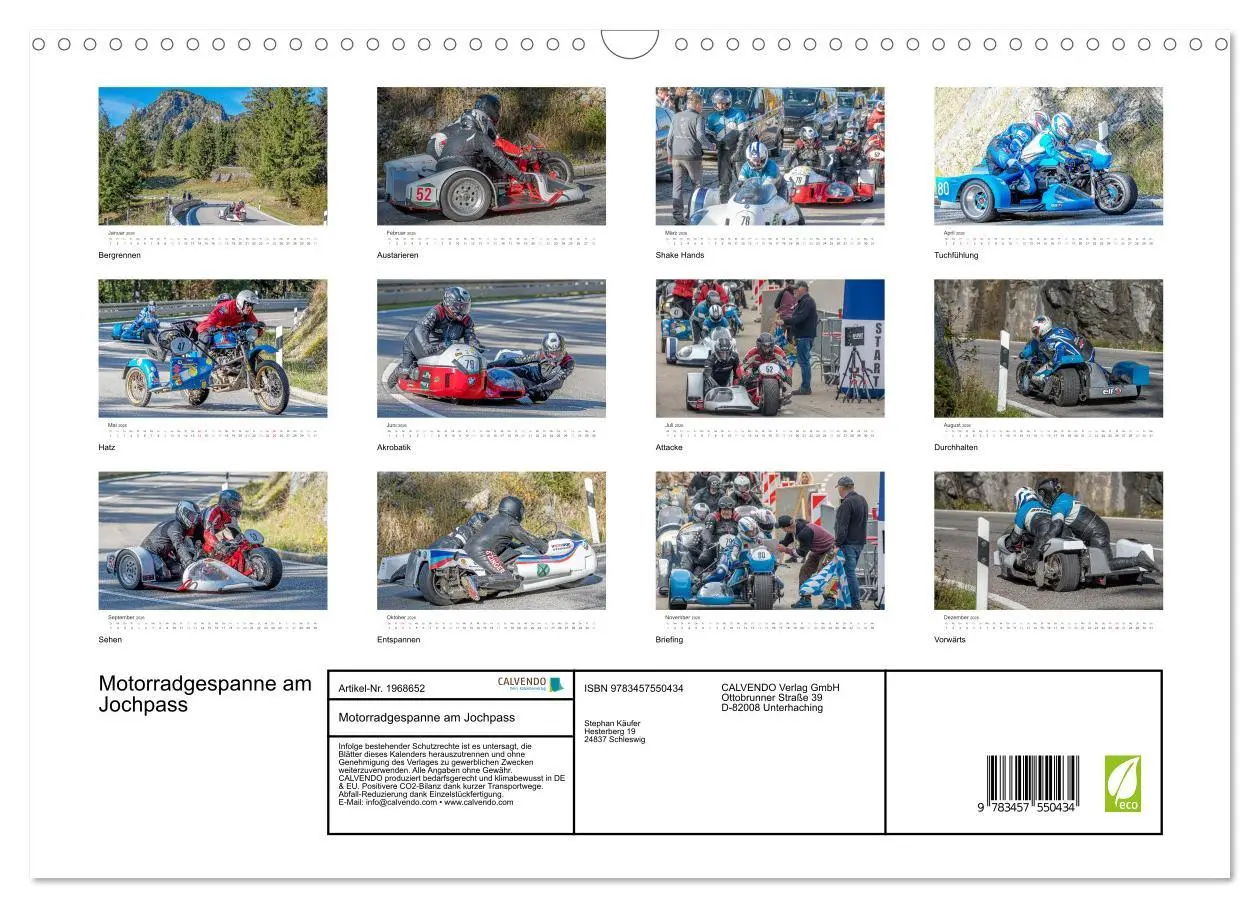 Bild: 9783457550434 | Motorradgespanne am Jochpass (Wandkalender 2026 DIN A3 quer),...