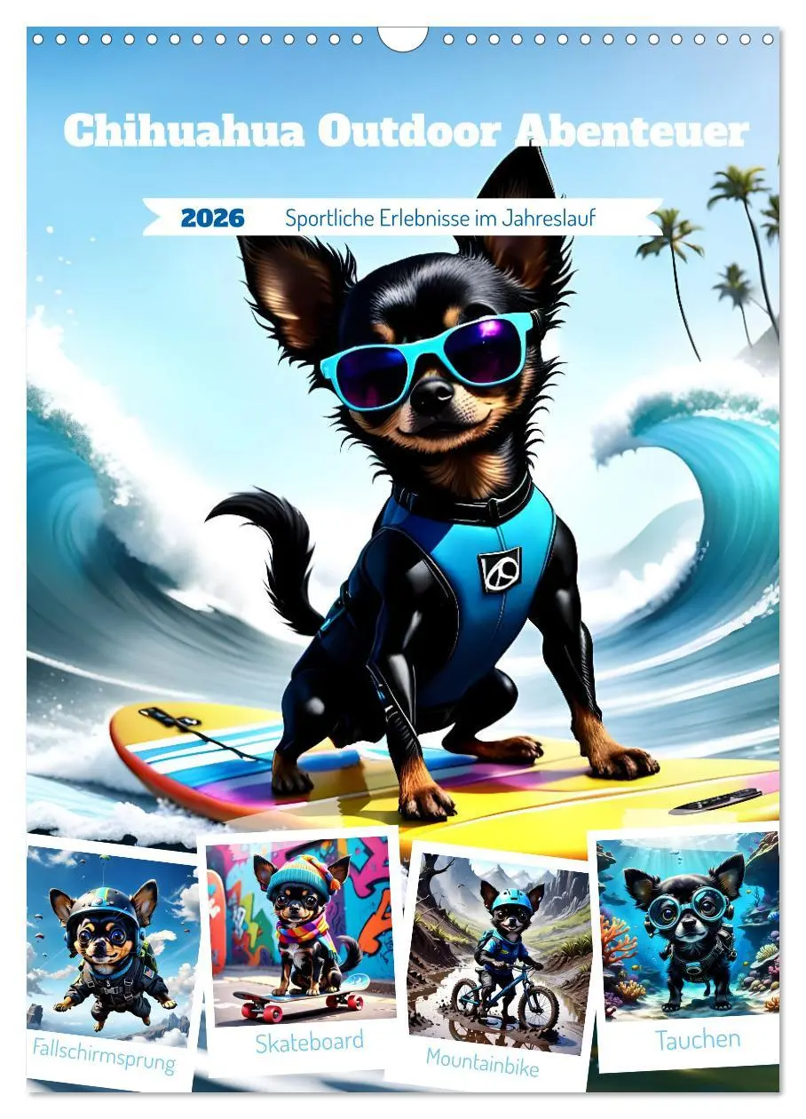 Cover: 9783516260434 | Chihuahua Outdoor Abenteuer (Wandkalender 2026 DIN A3 hoch),...