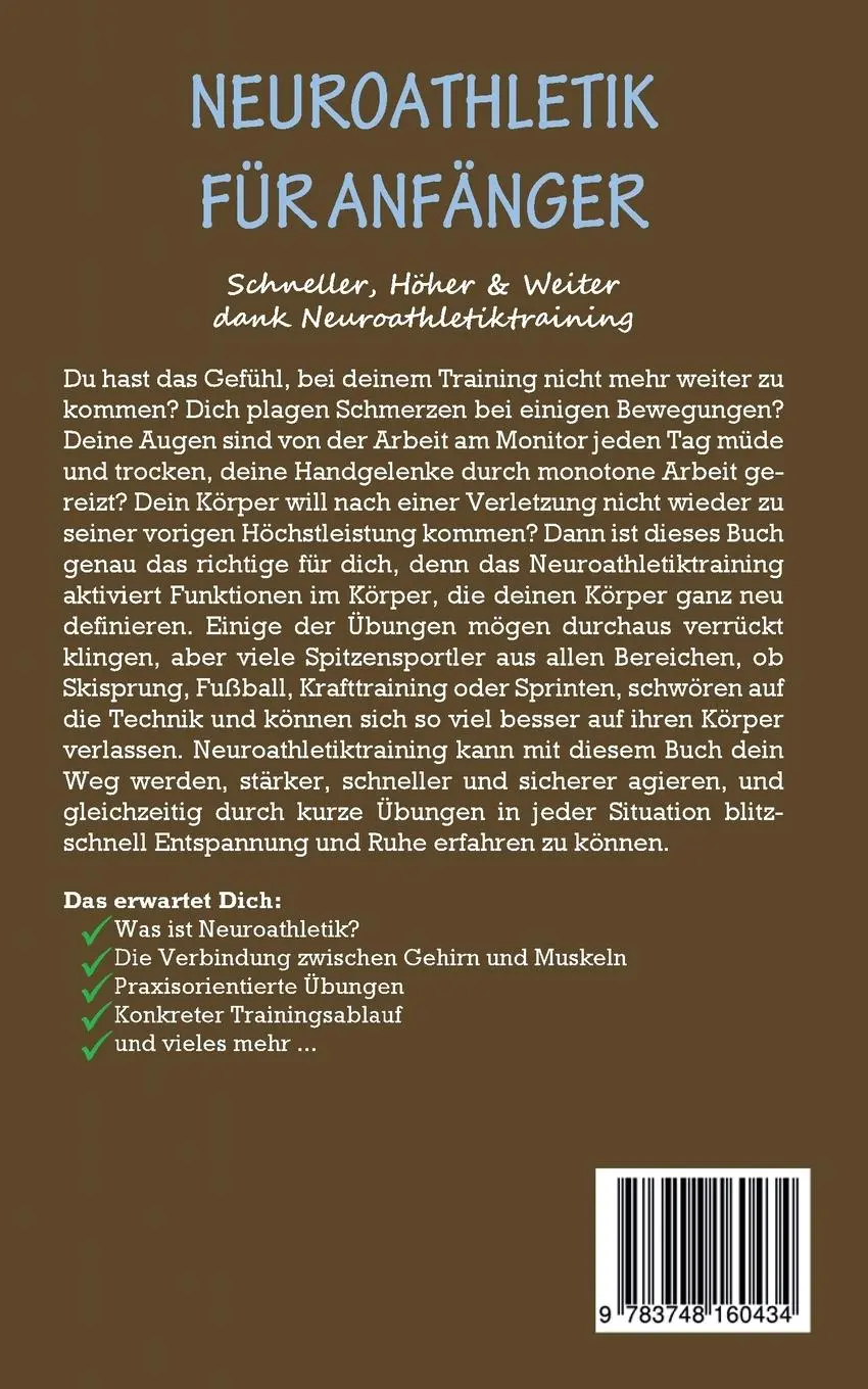Rückseite: 9783748160434 | Neuroathletik für Anfänger: Schneller, Höher &amp; Weiter dank...