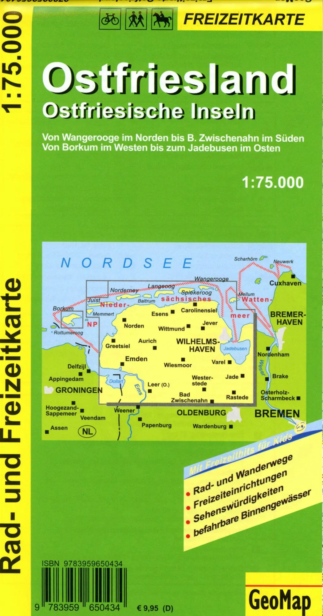 Bild: 9783959650434 | Ostfriesland Ostfriesische Inseln 1:75.000 Rad- und Freizeitkarte