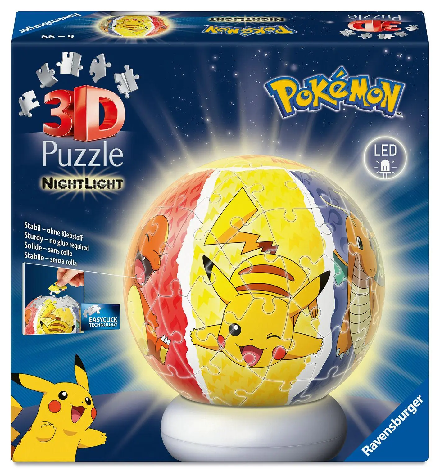 Cover: 4005555080534 | 3D Puzzle-Ball Nachtlicht Pokémon | Spiel | 3D Puzzle Nachtlicht