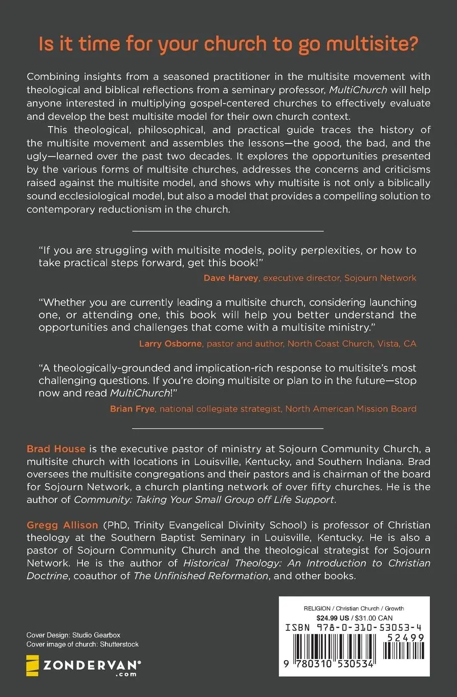Rückseite: 9780310530534 | MultiChurch | Exploring the Future of Multisite | Brad House (u. a.)