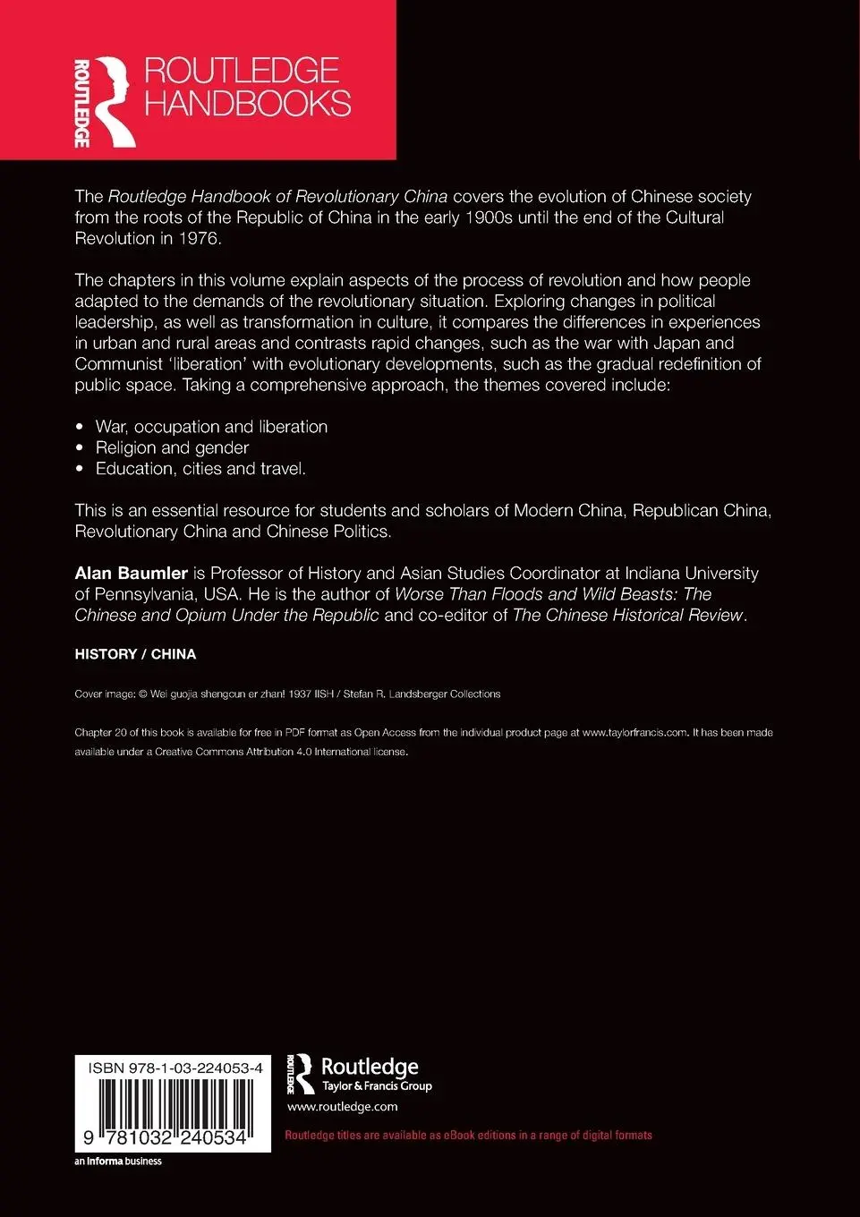 Rückseite: 9781032240534 | Routledge Handbook of Revolutionary China | Alan Baumler | Taschenbuch