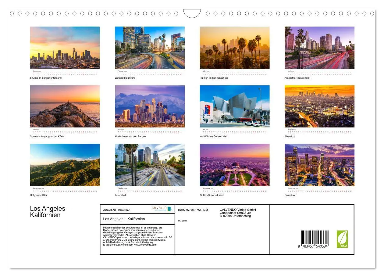 Bild: 9783457540534 | Los Angeles - Kalifornien (Wandkalender 2026 DIN A3 quer), CALVENDO...
