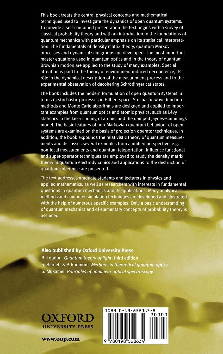 Rückseite: 9780198520634 | The Theory of Open Quantum Systems | H P Breuer (u. a.) | Buch | 2002